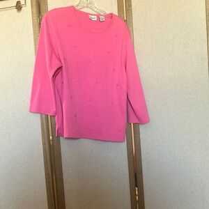 FINAL MARKDOWN Classic elements Ladies Pink Star Embroidered Top xl